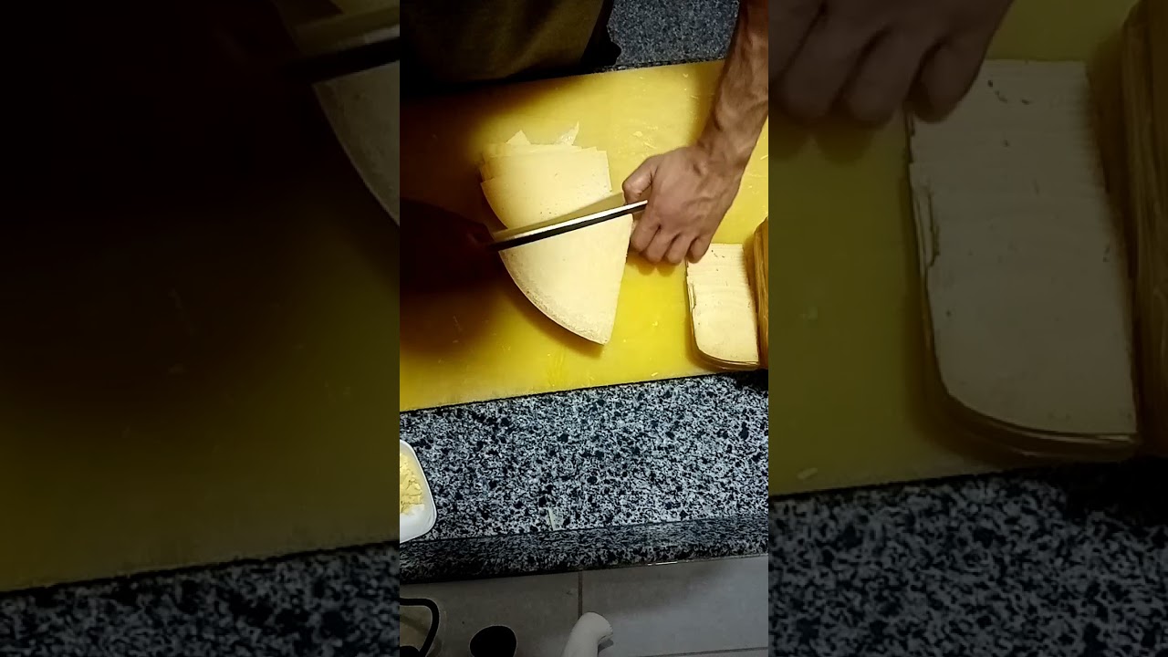 تقطيع الجبنه التركي يدوى بدون تهدير
