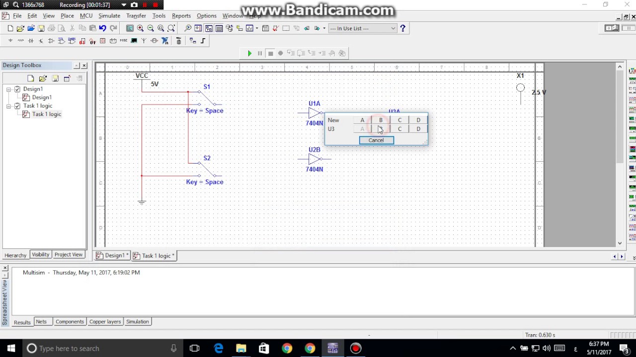 x -or gate( Multisim)