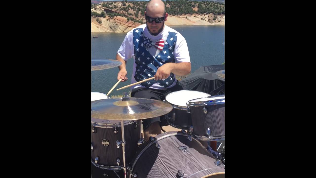 New drum set and cymbals