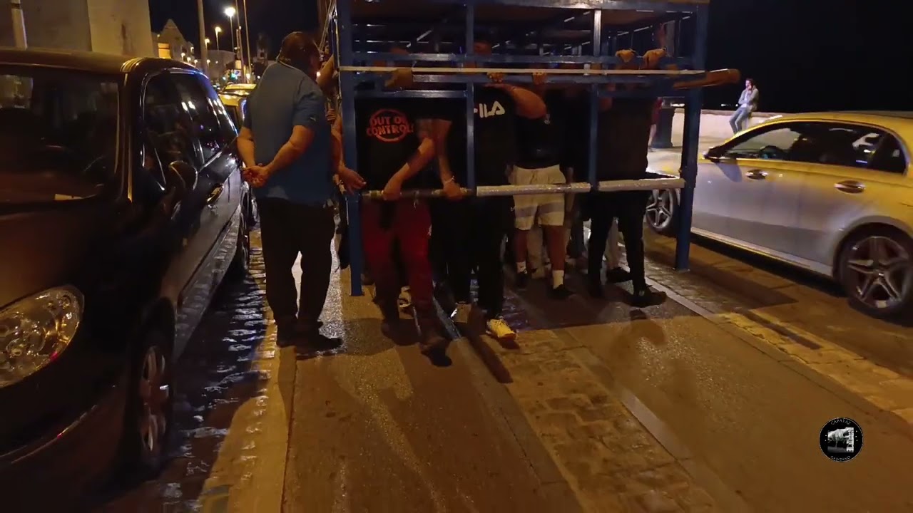 ensayo de  palio de la luz prueba calle columela Cádiz 2024