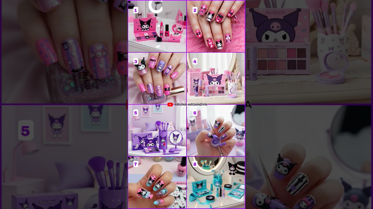 ayo kita buat kuku cantik kuromi dan makeup kuromi