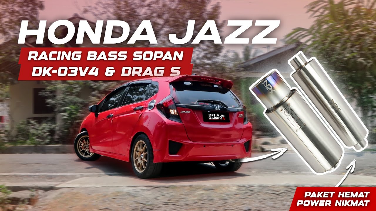 JAZZ GK5 KNALPOT RACING MUFFLER DK-03 V4 & RESONATOR DRAG - BASS SOPAN PAS BUAT HARIAN - NDK EXHAUST