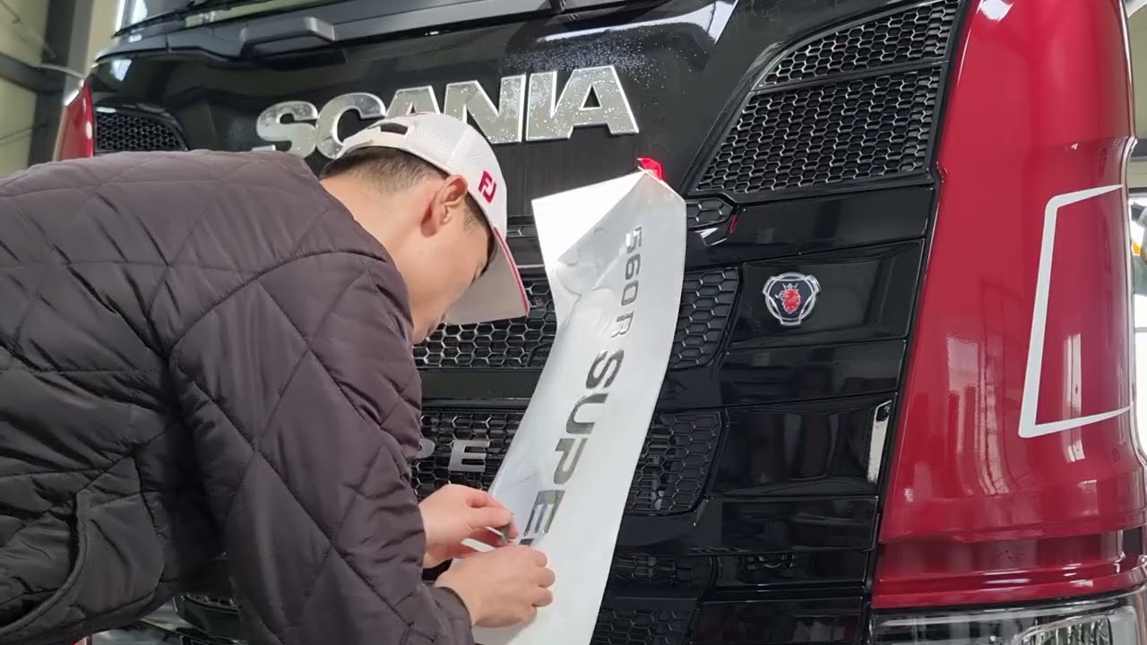 스카니아 R560 덤프트럭  데칼스티커  엠블럼 크롬  슈퍼크롬 랩핑 미러 크롬죽이기 보호필름 대형차랩핑 PPF