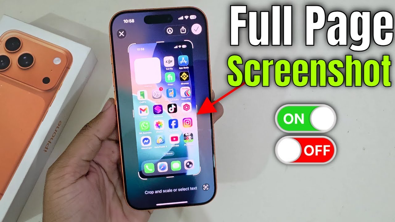 iPhone 17 Pro/Max: включение/отключение скриншота всей страницы на iPhone