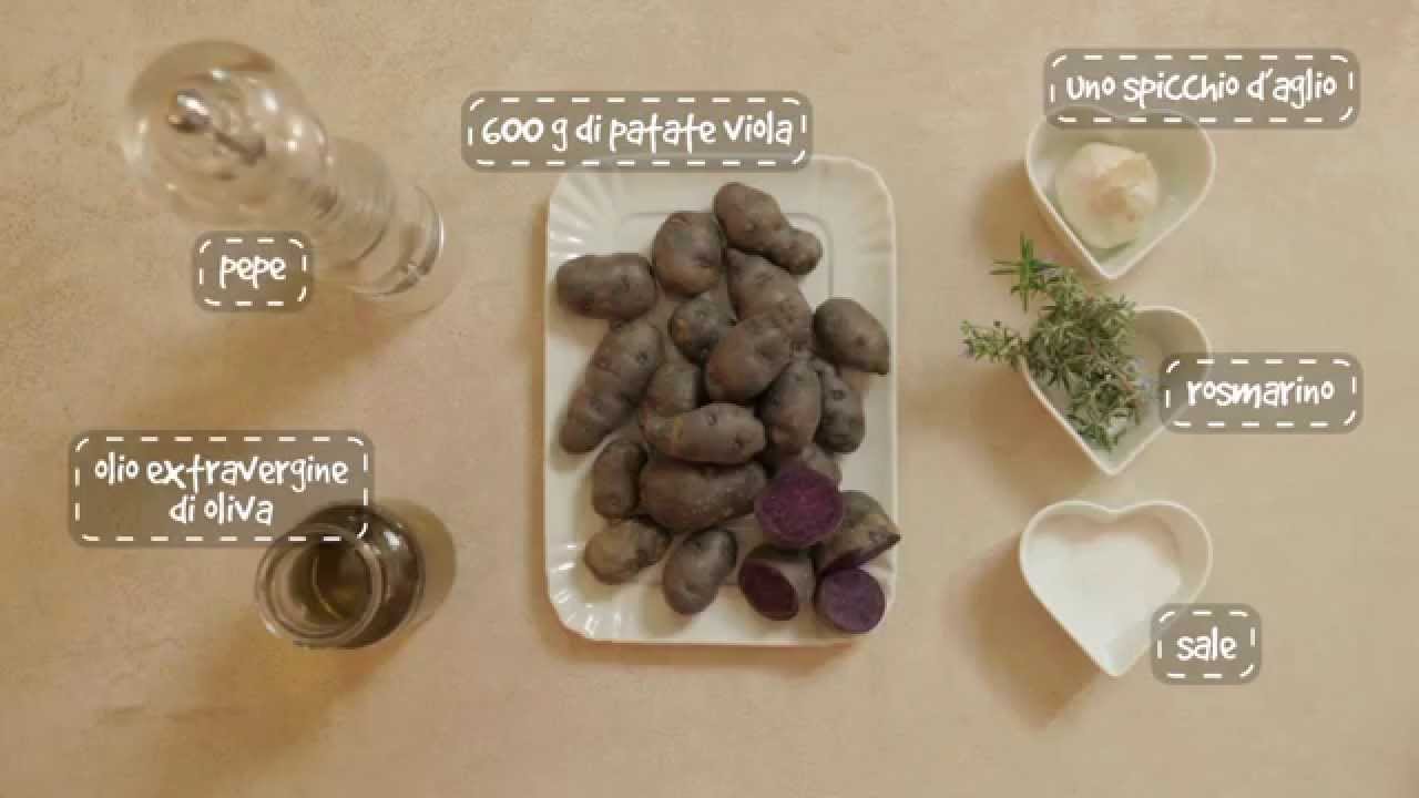 Antipasto Viola. PATATE VIOLA CONDITE CON OLIO EXTRAVERGINE E ROSMARINO