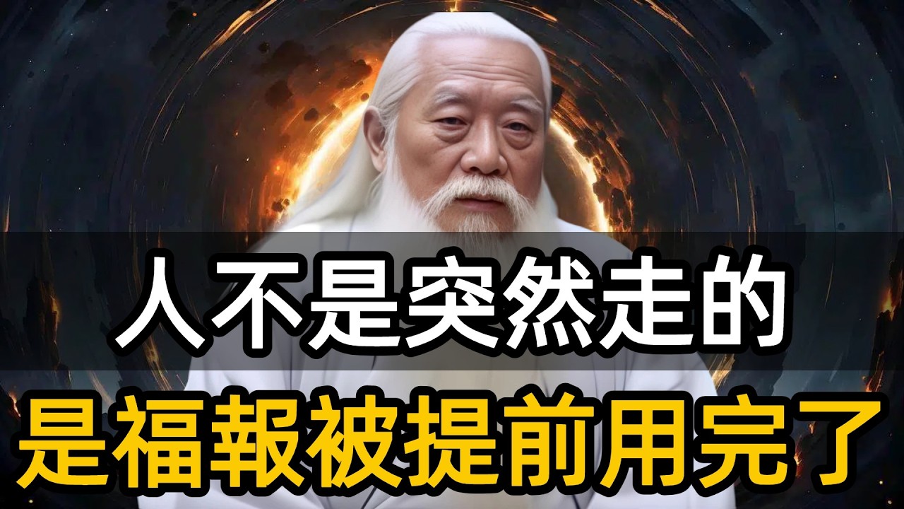 人不是突然走的，是福報被提前用完來才走的。#福報