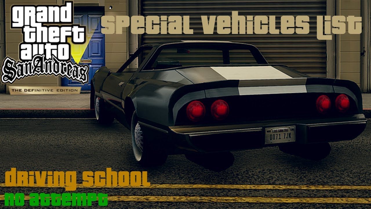 GTA SA DE Special Vehicles - AP Conversion [9/10 - Driving School]