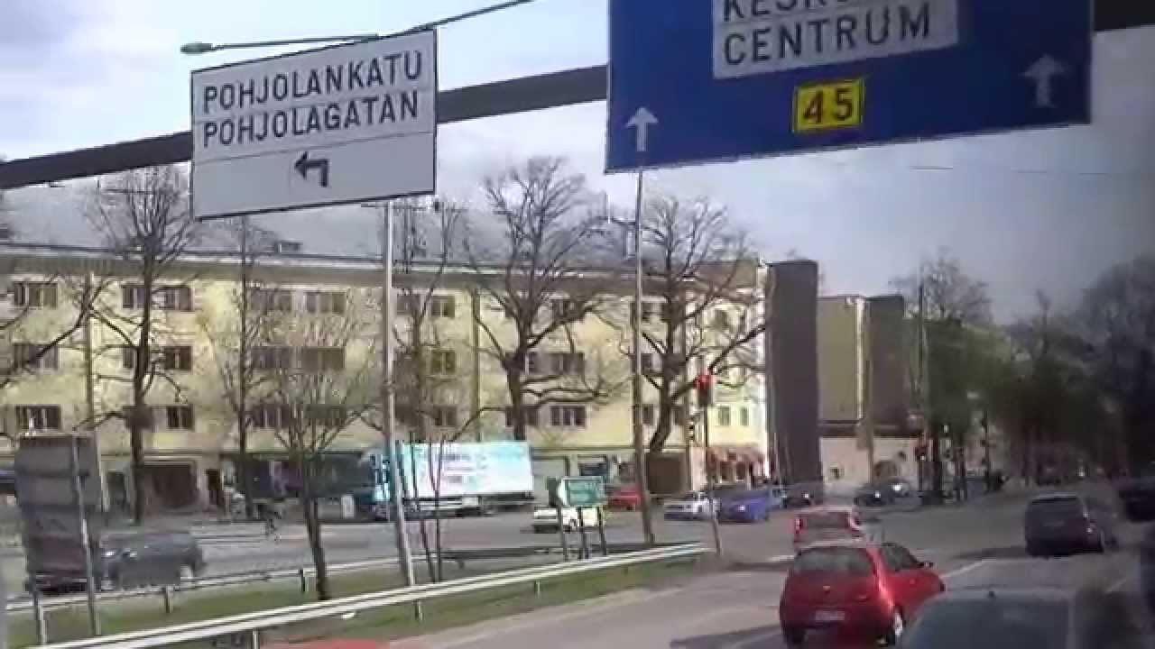Helsinki Airport to downtown Finnair bus trip 2014-04-30