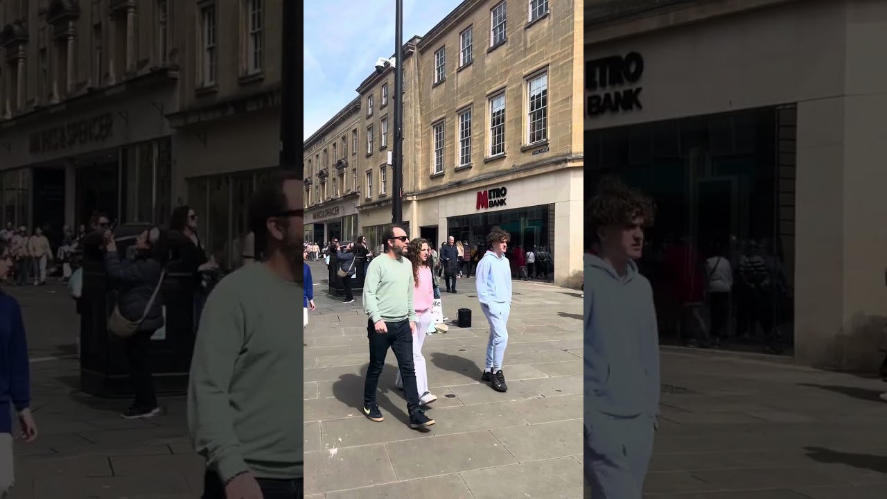 14 April 2024 Josh Blake busking in Bath singing the Lovesong by The Cure
