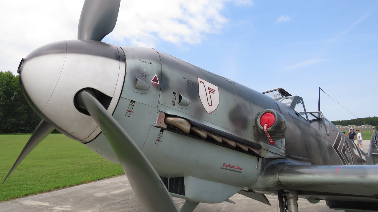Messerschmitt Bf-109 Engine Start-up, Takeoff and Flight Demo at Military Aviation Museum
