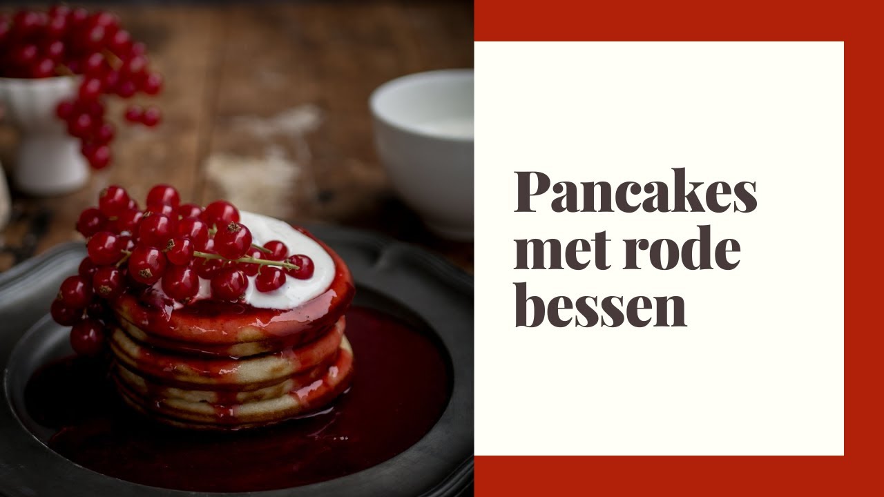Recept: american pancakes met een saus van rode bessen