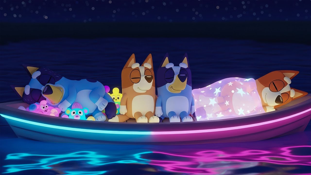 NO ADS Bluey's Family Bedtime Routine | Calming Music and Relaxing Boat Ambience for Deep Relaxation