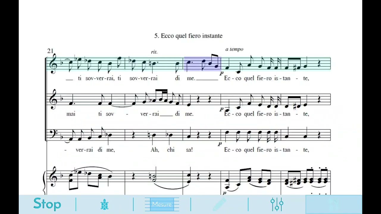 Ecco quel fiero istante - Nocturne V - KV 436 - Soprani