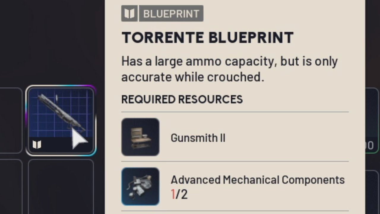 Torrente LMG Rifle Blueprint Location - Arc Raiders