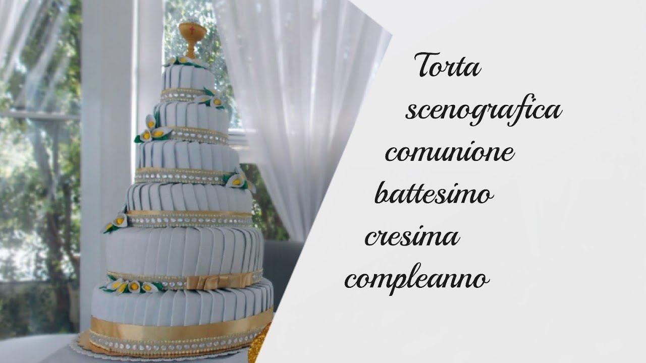 TORTA  SCENOGRAFICA PER COMUNIONE BATTESIMO O COMPLEANNO  SEMPLICE DA  REALIZZARE  BELLA  DA  VEDERE