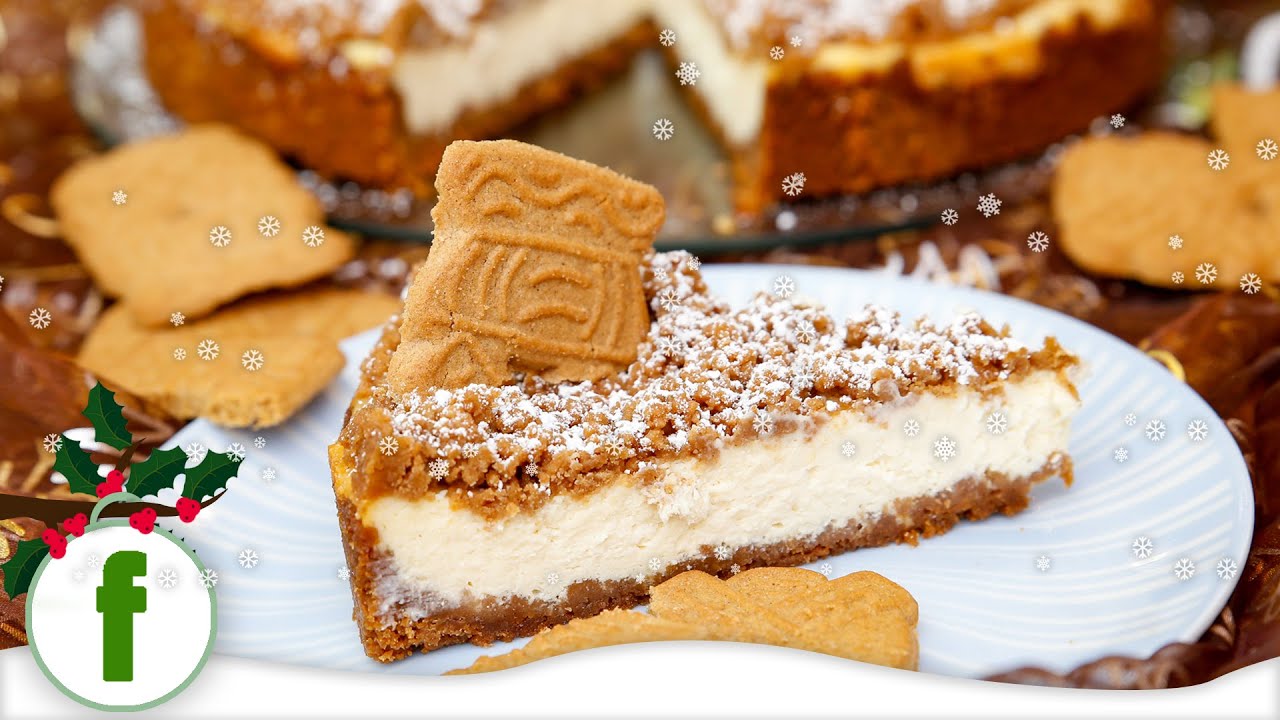 Cremiger Spekulatius Käsekuchen mit Keksboden, Streuseln und Frischkäse