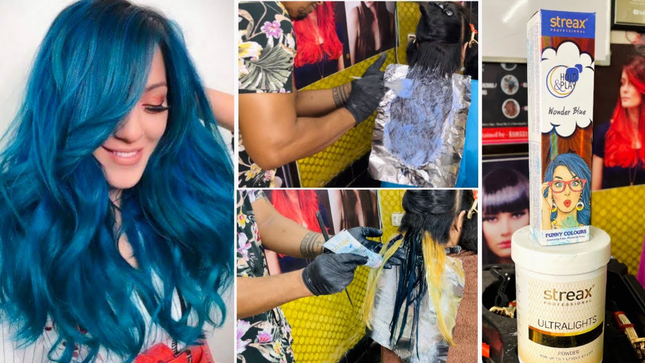 How to Funky Blue hair colour कैसें करे / full practical in Hindi / Streax wonder Blue funky colour