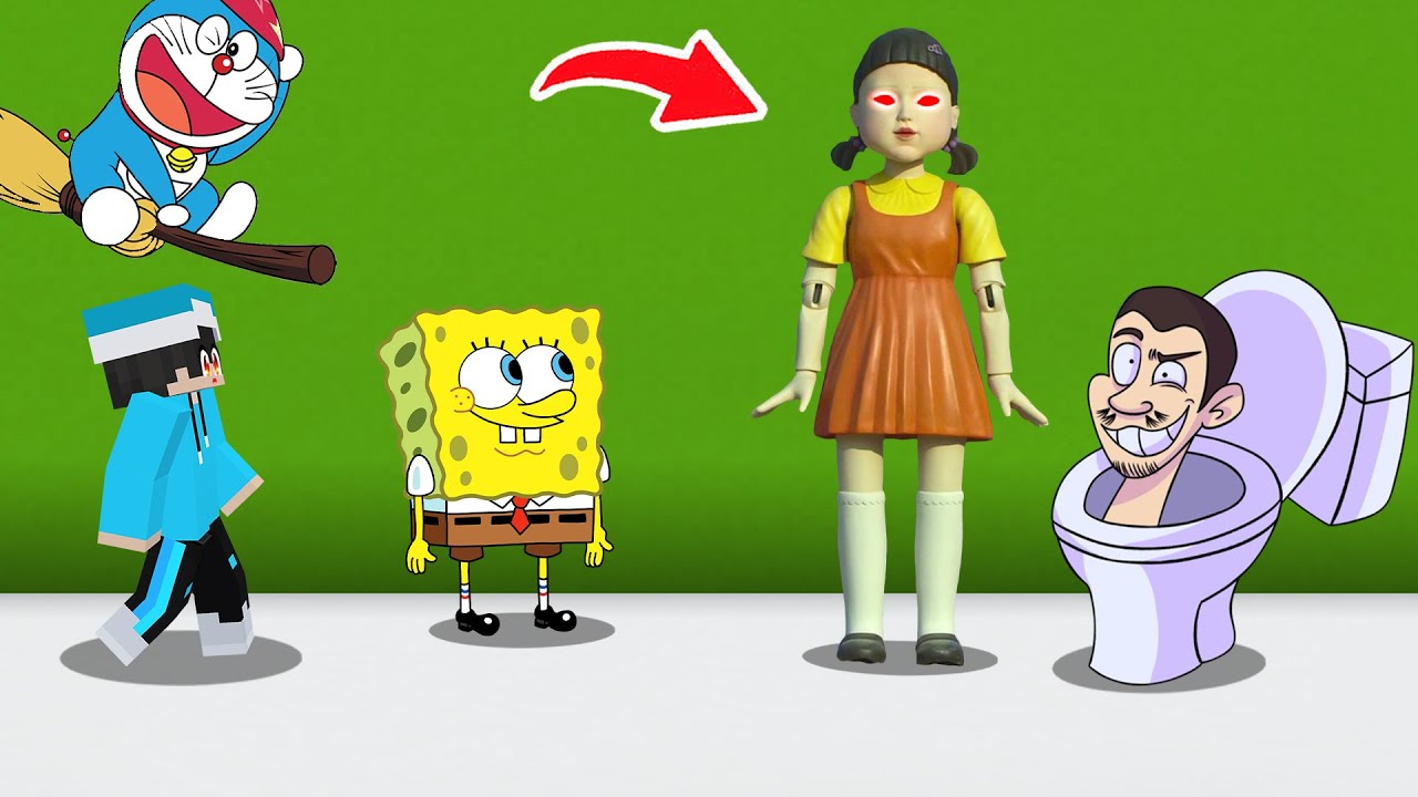 ماين كرافت لكن سكيبيدي تويليت سيطر على لعبة الحبار !!؟ 🔥😱