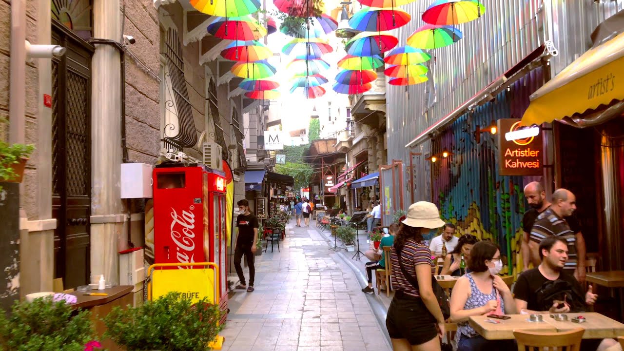 Walking Tour in Taksim Beyoglu İstanbul 2020 4K
