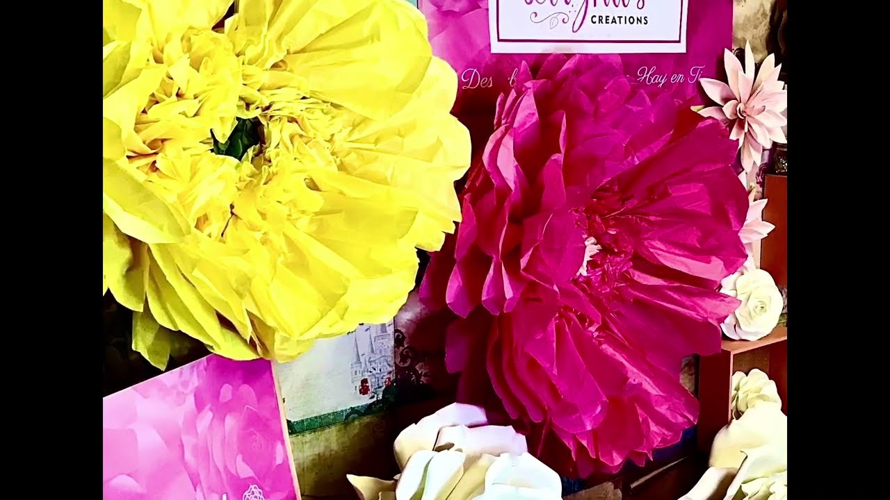 FLOR GIGANTE EN PAPEL SEDA (TISSUE PAPER FLOWER)
