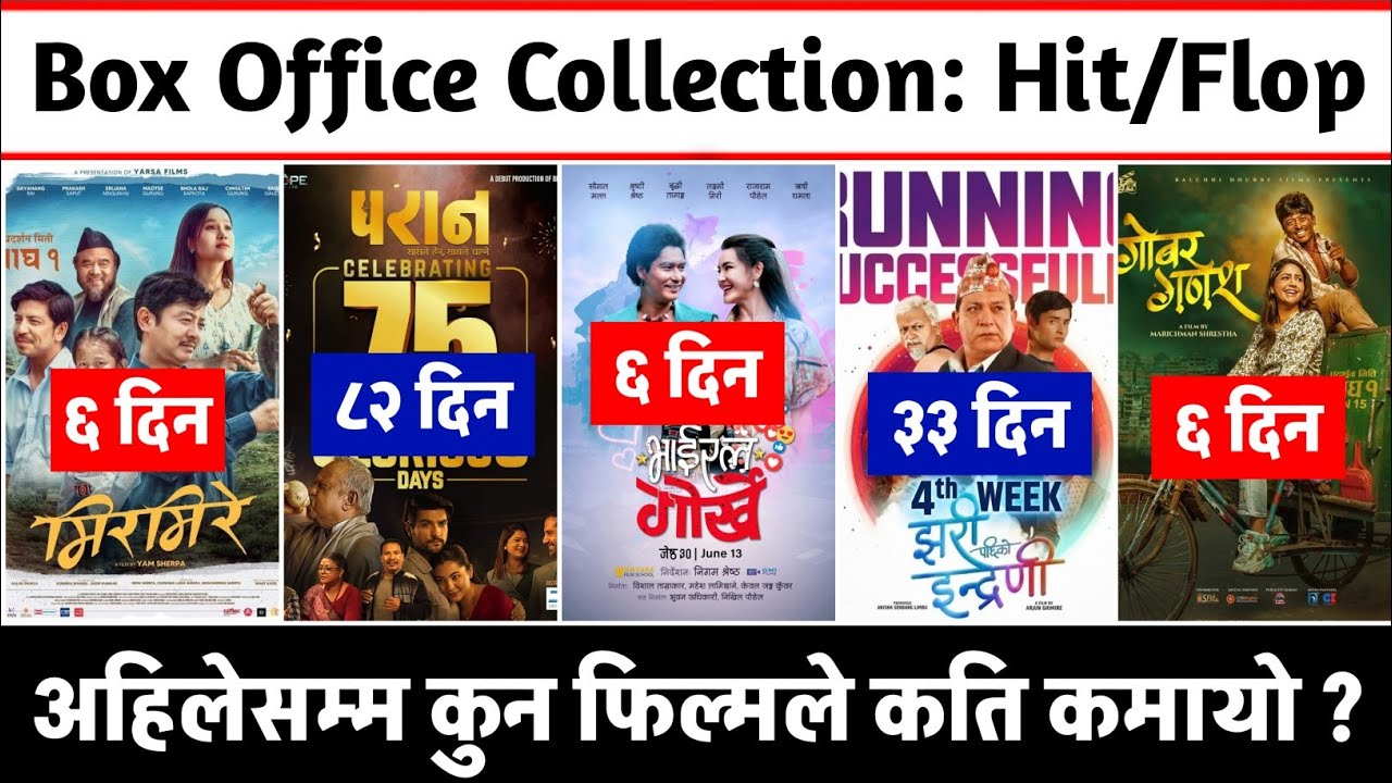 Paran, Jhari Pachhi Ko Inreni, Mirmire, Viral Gorkhe & Gobar Ganesh Box Office Collection #boxoffice