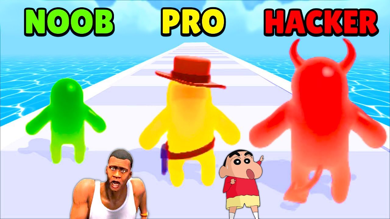 NOOV vs PRO vs HACKER in JOIN BLOB CLASH 3D with SHINCHAN and CHOP and AMAAN-T Game in hindi