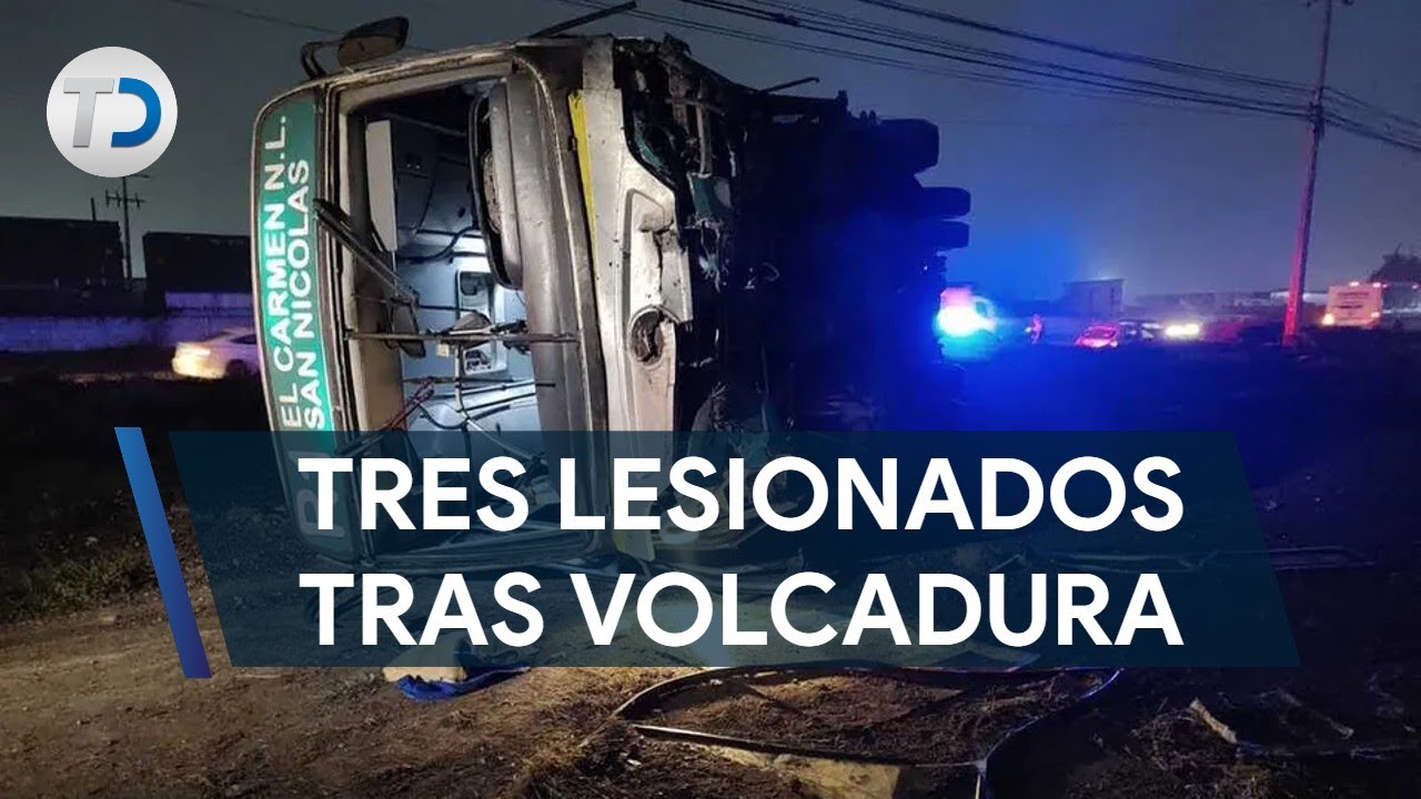 Volcadura de ruta urbana en carretera a Monclova deja tres lesionados