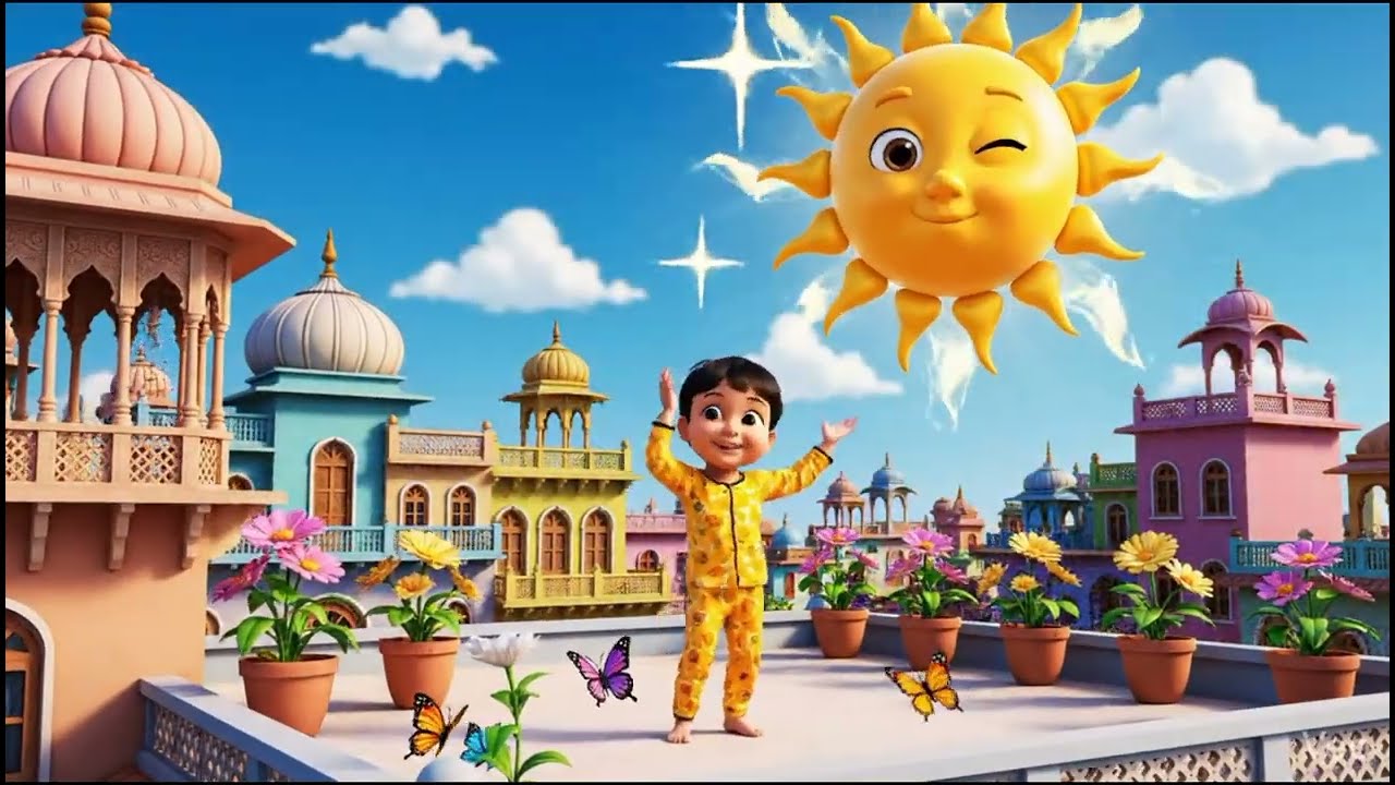 सुबह morning 🌄 सवेरे सूरज🌞 आता और हमें जगाता#minimastitv-x9t #cartoon #kindness 