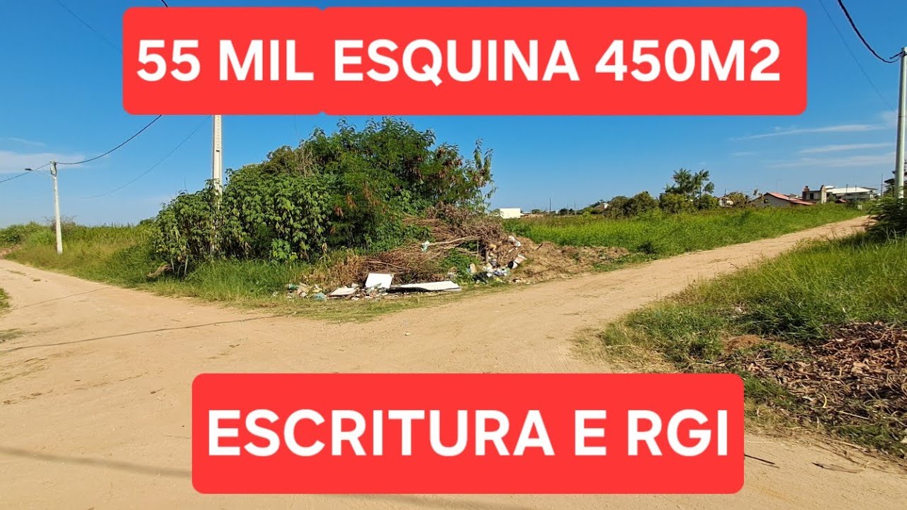 (VENDIDO) 55 MIL - TERRENO DE ESQUINA 450M2 ESCRITURA E RGI 1KM DA PRAIA JACONÉ SAQUAREMA-RJ