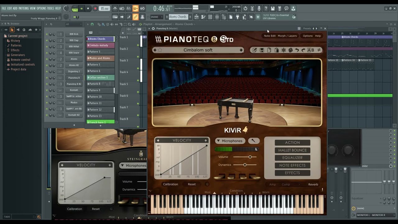 Physical modeling plugins test ( Swam Brass , Swam Cellos section , Pianoteq 8 , Modus , Atoms )