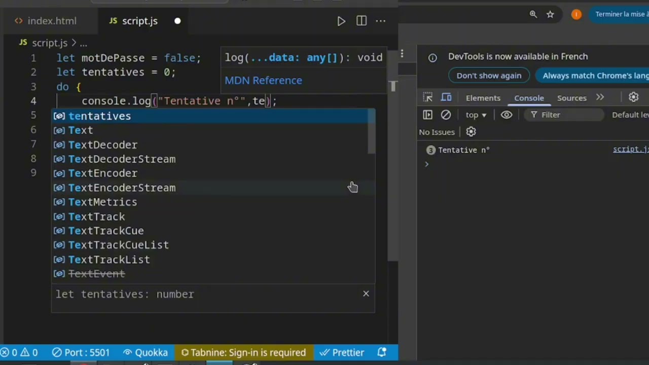👉 JavaScript : Comprendre || dans une boucle do...while (exemples pratiques) PARTC