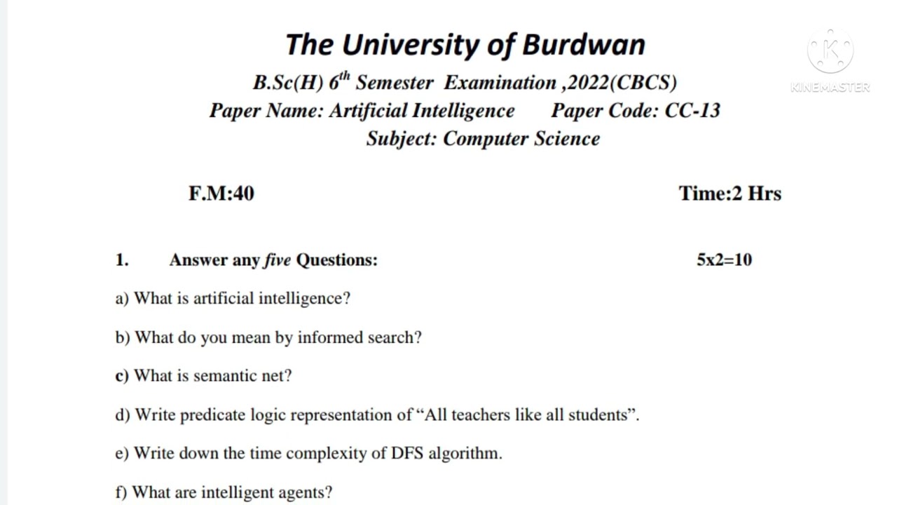 B.Sc 6th Semester Honours Question Paper-2022// Computer Science(CC-13)//Burdwan University