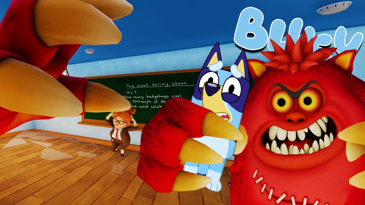 BLUEY ESCAPA del MONSTRUO que se COMIO a la MAESTRA | Las Aventuras de BLUEY en ROBLOX!