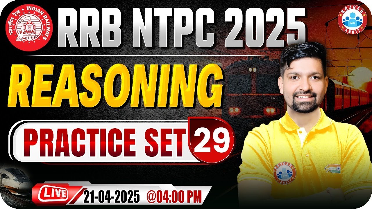 RRB NTPC Reasoning Classes 2025 | RRB NTPC Reasoning Practice Set #29 | Reasoning by Sandeep Sir