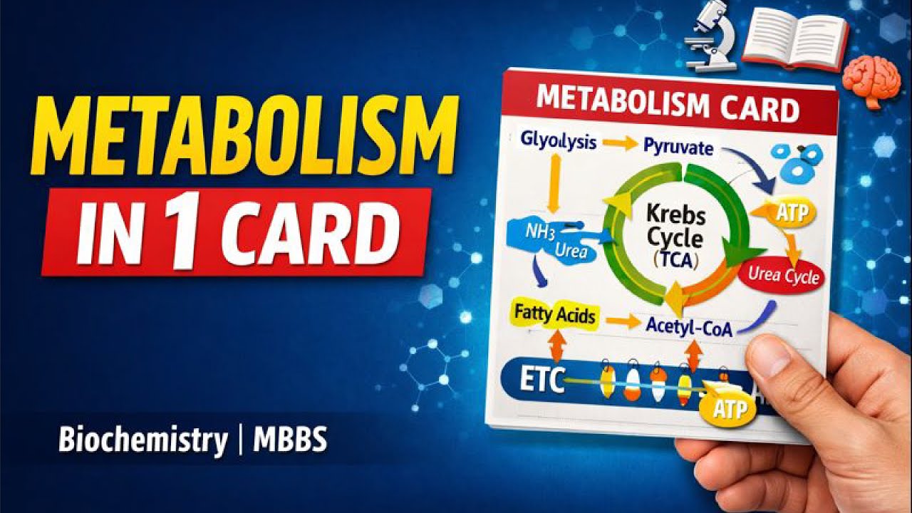Biochemistry Metabolism Card | All Metabolic Pathways in One Card | MBBS Exam