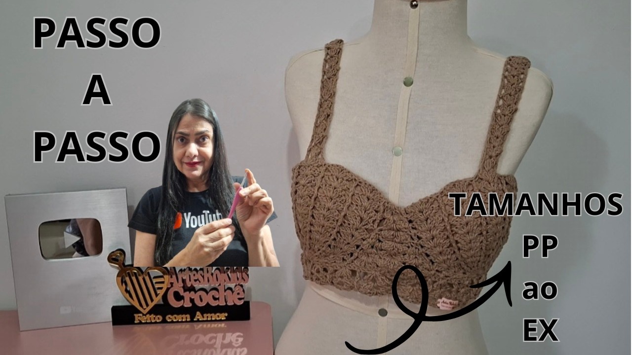 TUTORIAL COMPLETO TOP SEREIA EM CROCHÊ POR @artesrokidscroche