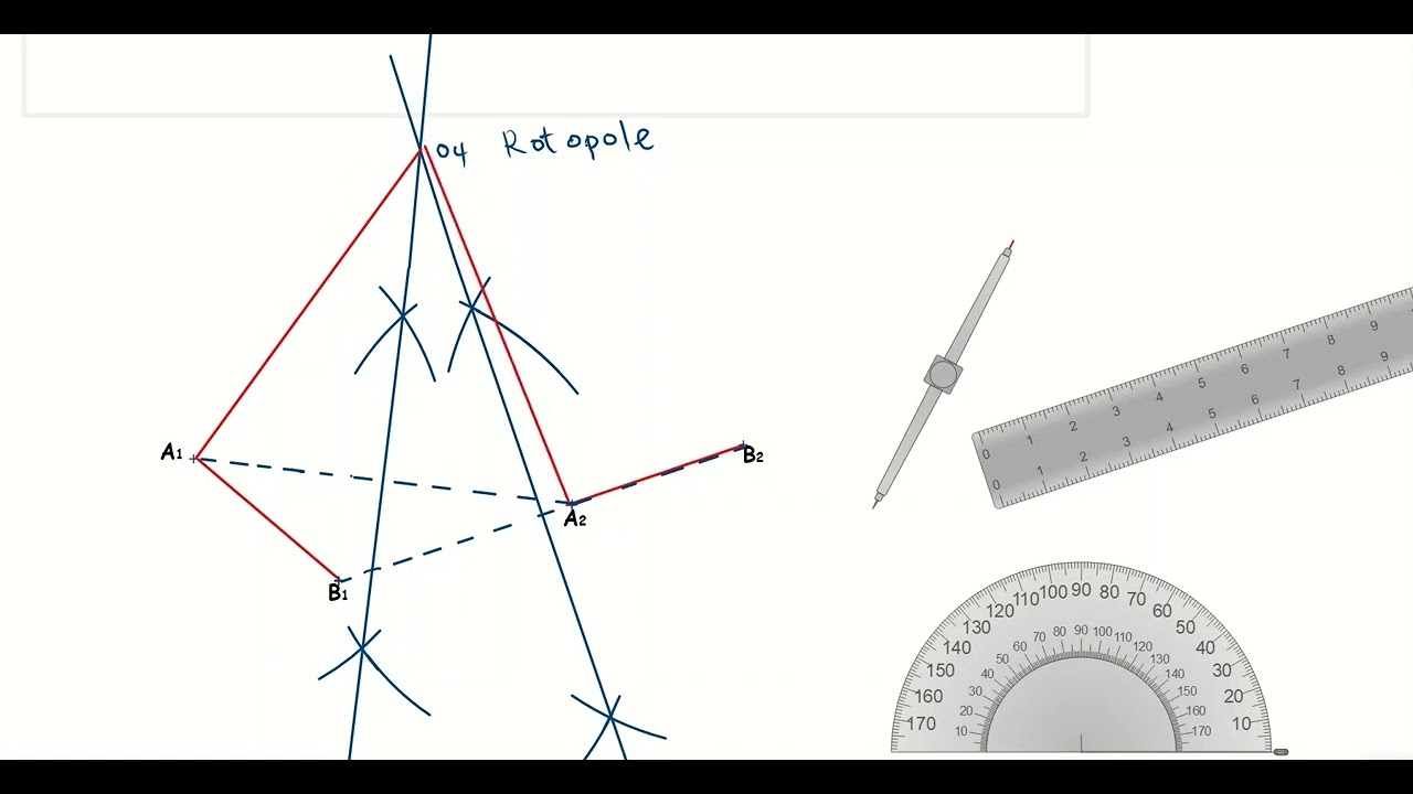 Design a four bar linkage to move link AB from Position A1B1 to A2B2