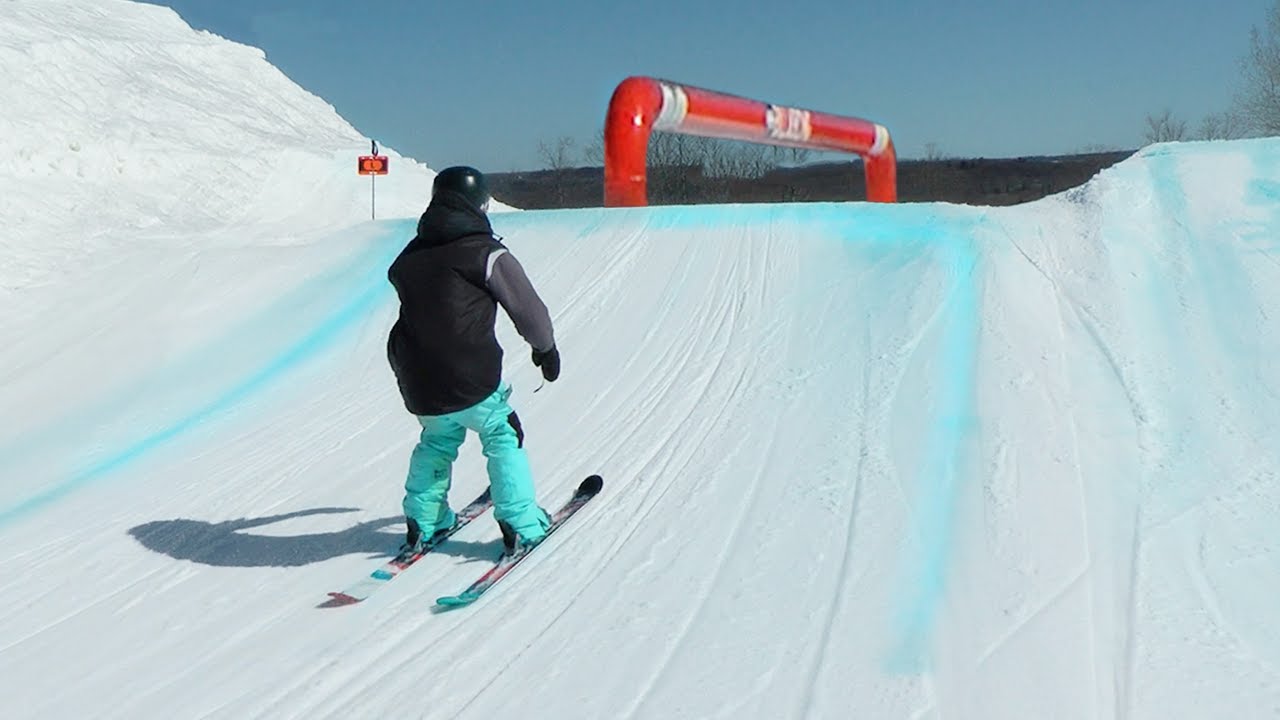 How To Hit A TALL Rail On Skis!!
