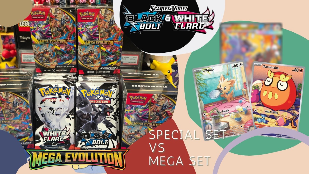 Black Bolt & White Flare Take On Mega Evolutions!! Special Set VS Base Set