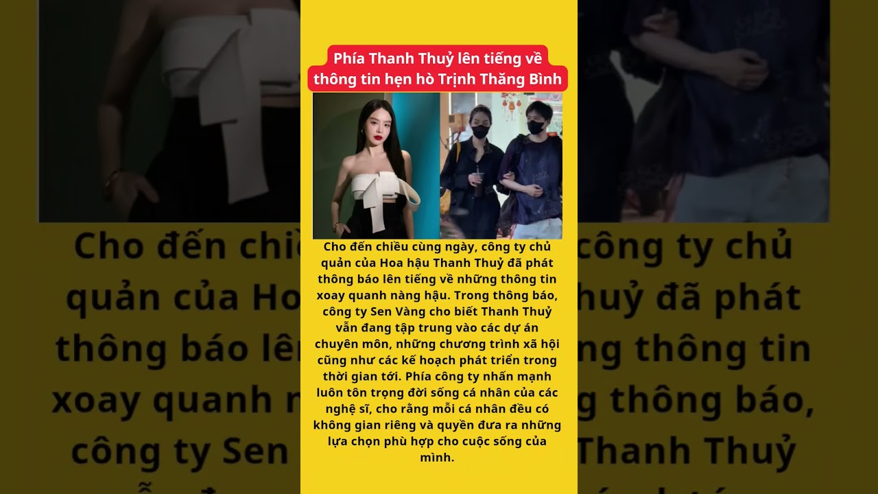 Ph&iacute;a Thanh Thuỷ l&ecirc;n tiếng về th&ocirc;ng tin hẹn h&ograve; Trịnh Thăng B&igrave;nh