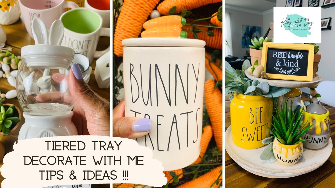 TIERED TRAY DECORATE WITH ME FOR SPRING & EASTER WITH TIPS, TRICKS & IDEAS, RAE DUNN FINDS