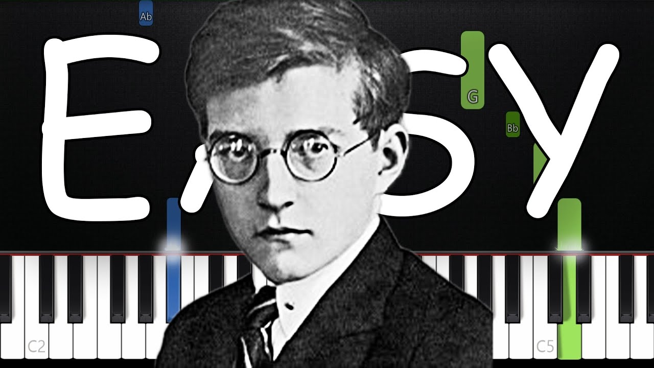 Waltz No. 2 - Dimitri Shostakovich | EASY Piano Tutorial + SHEET MUSIC by Asllen