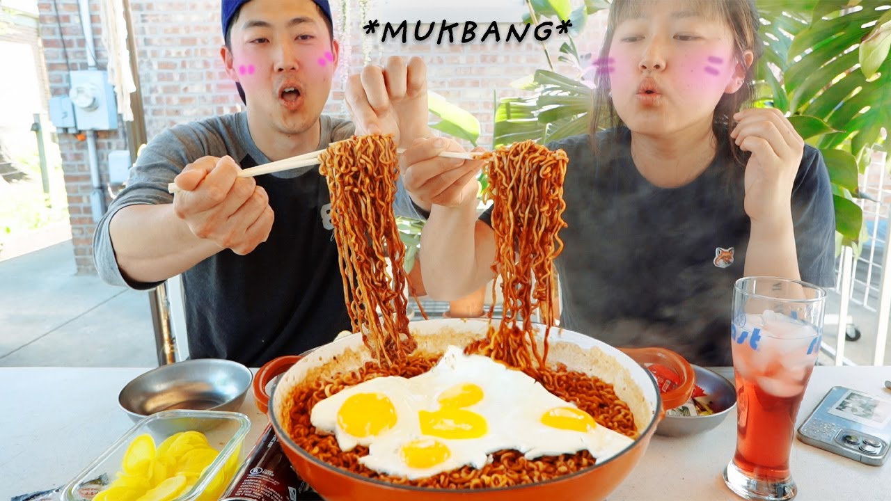 1x NUCLEAR FIRE NOODLES + 3x JJAPPAGETTI +Mukbang (outdoor)