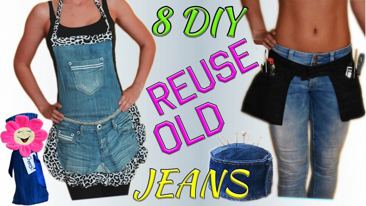 8 Creative DIY Ways HOW TO REUSE / RECYCLE OLD JEANS