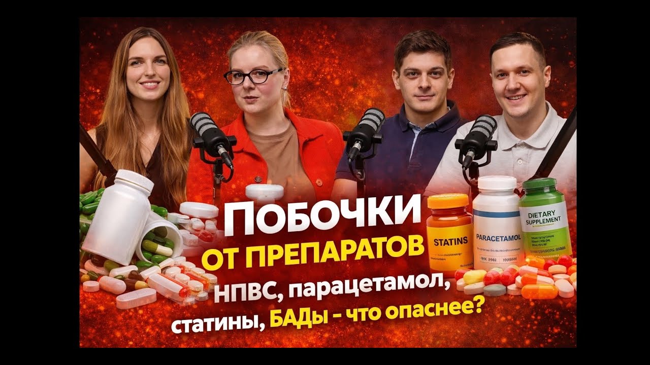 Побочки от НПВС, парацетамола, глюкокортикостероидов, БАДов, статинов - что опаснее?