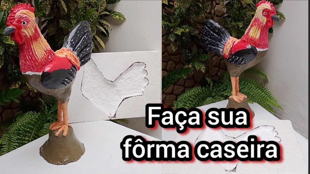 Faça você mesmo sua fôrma e crie um lindo galo de cimento 