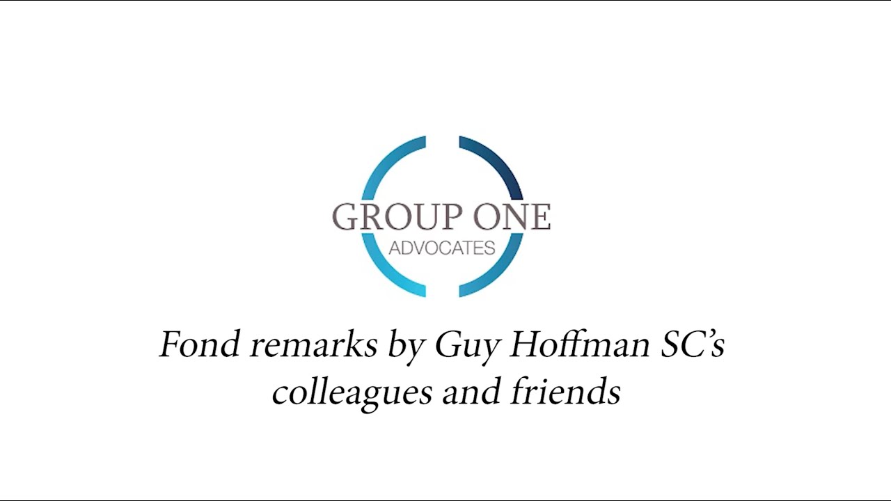 Group One Tea in honour of Guy Hoffman SC | Fond and reminiscent remarks about Guy by friends