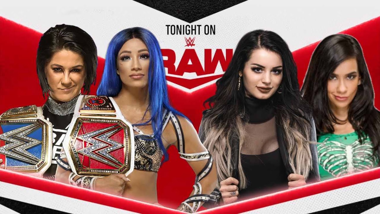 WWE RAW| Aj Lee and Paige Vs Sasha Banks and Bayley| Women's Tag Team Championships