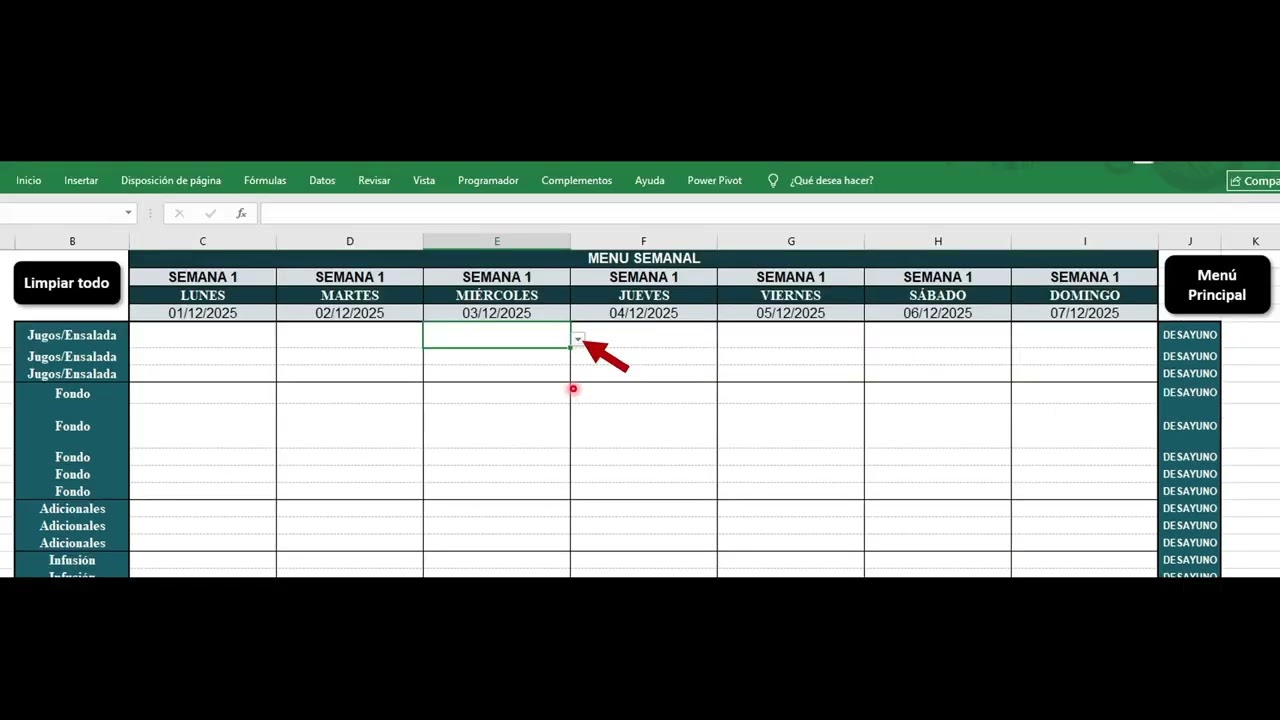 Tutorial Food Meal Planner 02 Programación de Menú