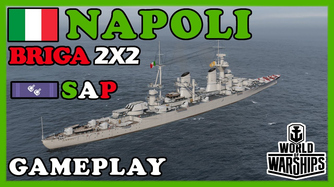 NAPOLI GAMEPLAY BRIGA 2X2 - WORLD OF WARSHIPS - PC [PT/BR]